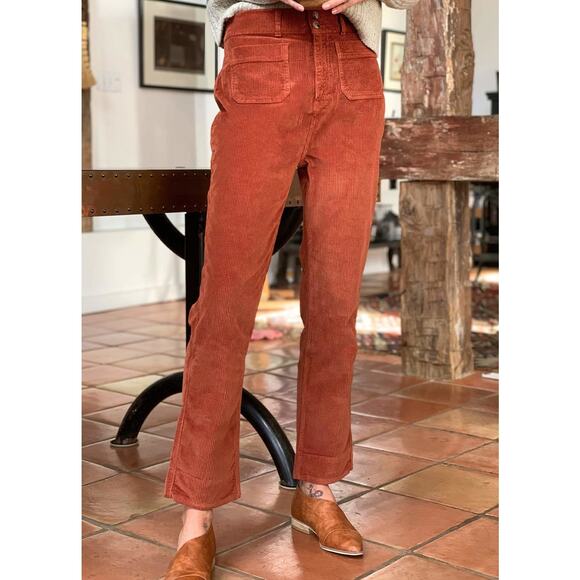 Faherty Pants - FAHERTY Portland Corduroy Pants High Rise Straight Gingerbread Womens Size 30